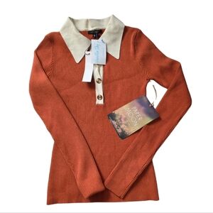 Orange Collared Sweater